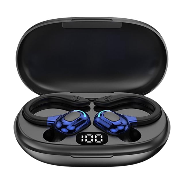 Auricures portátiles F8 Bluetooth Canceción de ruido HiFi Estéreo A prueba de sudor Bajo Azul