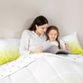 thumbnail image 5 of jejeloiu Modern Geometric Circle Twin Comforter Sets,White Yellow Ombre Bedding Set For Girls Kids Reversible 2-Piece, 5 of 8