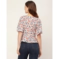thumbnail image 4 of Moomaya Short Sleeves Sweetheart Neck Cotton Top - Women's Elegant Peplum Top, 4 of 9