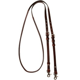 Rênes Showman En Cuir De Vache Argentine - 5/8 X 8 Pieds Avec Fil De Fer Barbel