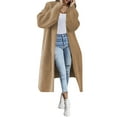 thumbnail image 2 of Sanbonepd Womens Trench Coat Casual Long Sleeve Knit Cardigan Fashion Loose Elegant Warm Sweater Coat, 2 of 4