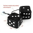 thumbnail image 3 of 1 Pair of Retro Square Mirror Hanging Couple Fuzzy Plush Dice with Dots For Car Interior Ornament Decoration, 3 of 3