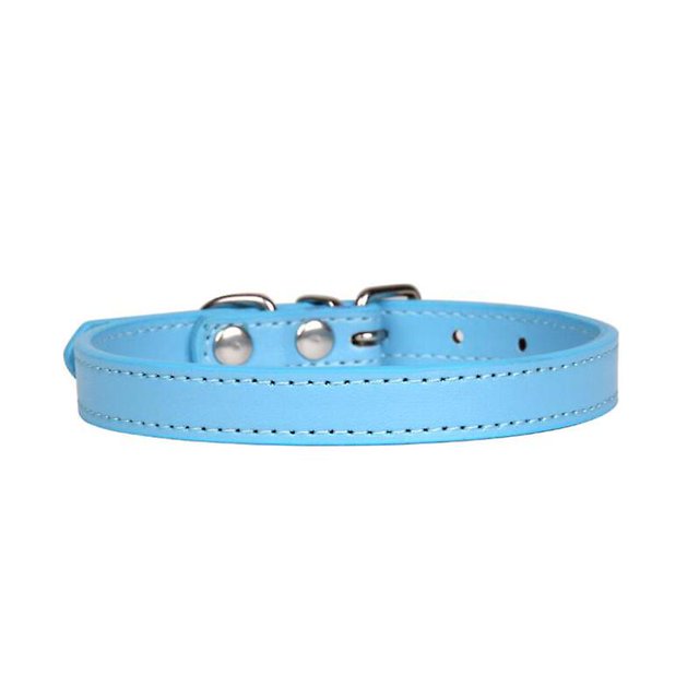 2pcs Pu Leather Solid Soft Colorful Pet Dog Collar For Small Medium Large Dogs Neck Strap Adjustable Safe Labrador Puppy Kitten Cats Collar_Jiuedso