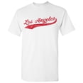 thumbnail image 2 of UGP Campus Apparel Los Angeles City Baseball Script Basic Cotton T-Shirt - 2X-Large - White/Red, 2 of 6