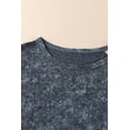 thumbnail image 3 of POGLIP Women's Gray Vintage Asymmetric Cold Shoulder T-shirt, 3 of 6