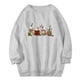 thumbnail image 2 of Gibobby Divertidas Sudaderas para mujer Sudadera de manga larga con cuello Rojoondo y estampado de de de copa de navideña para mujer (Gris, XL), 2 of 4