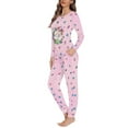 thumbnail image 2 of FKELYI 2 Pieces Pajamas Set Aesthetic Floral Butterfly Pj Loungewear Tops and Pants Size M Breathable Easter Rabbit Pajama House Wear for Women, 2 of 4