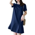 thumbnail image 5 of ZANZEA Womens Short Sleeve A-line Dress Fashion Casual Elegant Beach Dresses, 5 of 6