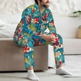 thumbnail image 7 of Naloa Japanese Koi Men’s Pajamas Set - Long Sleeve Button Down Sleep Shirt and Pajama Bottoms Sleepwear Set-Small, 7 of 7