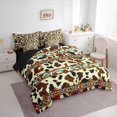 thumbnail image 3 of Castle Fairy Cow Bull Print 7 Pieces Bedding Comforter Set for Women Men Teenagers,Farmhouse Animal Full Bedding Set Lightweight,Bohemian Aztec Fitted Sheet Flat Sheet,Breathable Home Decor, 3 of 8