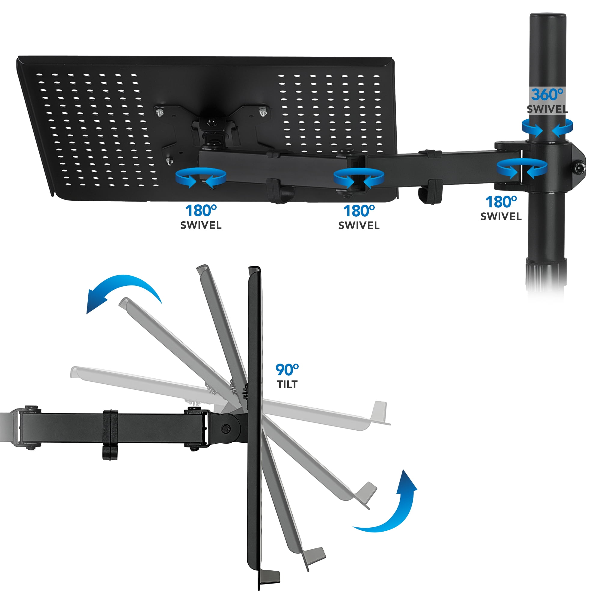 Mount-It! Laptop Desk Stand | Fits 11"-17" Laptop Notebook Screens | Full Motion Mount
