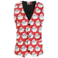 thumbnail image 5 of Penkiiy Men's Slim Fit One Button 3 Piece Christmas Party Suit Set Fancy Blazer Jacket Vest Pants Set Lightweight Red, 5 of 9