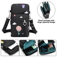 thumbnail image 4 of 2 piezas de bolso para teléfono, cartera, bolso cruzado, ligero, con bolsillos, brazalete deportivo, 19 x 10 x 6 cm + 17 x 9 x 5 cm, color negro, 4 of 6