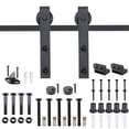 thumbnail image 2 of Yescom 6.6 FT Black Carbon Steel Sliding Barn Wood Door Hardware Track Roller Kit Set Yescom Modern, 2 of 9