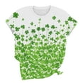 thumbnail image 6 of Saint Patricks Day Shirt Women Clover Graphic T Shirt Short Sleeve Cotton T Shirts Round Neck Casual Women's Blouses Summer Basic Tees, 6 of 6