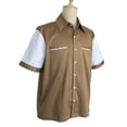 thumbnail image 2 of Retro Men Shirts Bowling Shirts Pocket Workshirts Cotton, 2 of 5