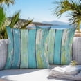 thumbnail image 4 of Outdoor Pillow Cover Blue Theme Set of 2 Waterproof Throw Pillowcases Wood Grain Decorative Patio Furniture Pillows for Couch Garden Indoor & Outdoor Use, 4 of 9