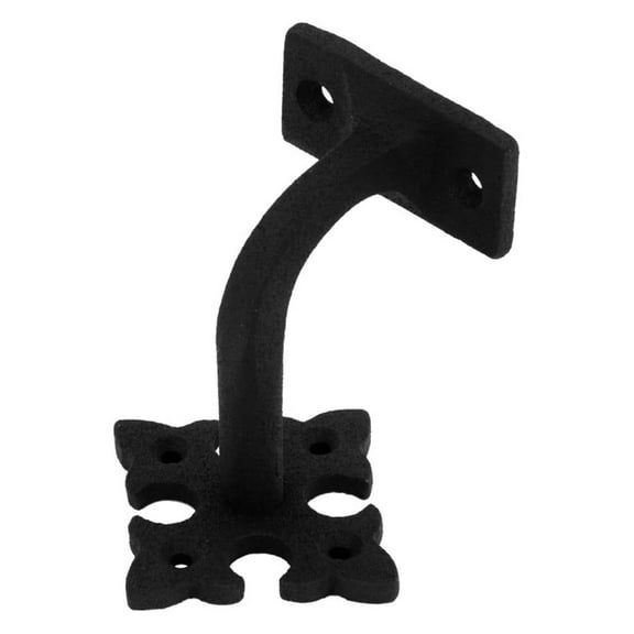 Black Handrail Bracket Cast Iron Powder Coat Finish Renovator's Supply