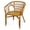 Colonial, variant on Nevada Natural Rattan Dining Chair, Handmade Wicker Armchair, Boho Style Accent Seating for Dining Room or Living Space, Colonial Color