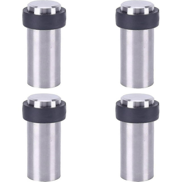 4 X Door Stop Made Of Stainless Steel For Floor Mounting (for Screwing/drilling) Gift