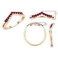 thumbnail image 3 of Dazzlingrock Collection Round Ruby Chevron Wedding Band for Women (Color Red, Clarity Highly Included) in 18K Rose Gold, Size 4, 3 of 5