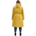 thumbnail image 4 of DARING DIVA Plus Size Hooded Long Drawstring Waist Zipper Jacket 1X Yellow, 4 of 4