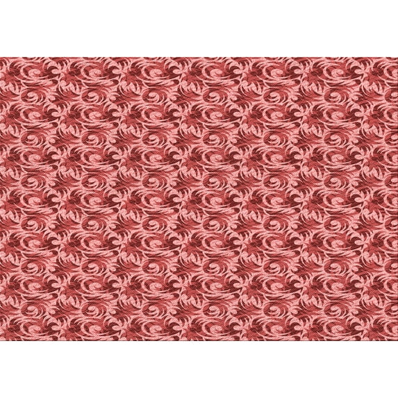 Ahgly Company Machine Washable Indoor Rectangle Transitional Light Coral Pink Area Rugs, 5' x 7'