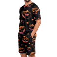 thumbnail image 4 of Men's Pajama Set Pumpkins Halloween Crew Neck Pj Shorts Set 2 Piece Loungewear Sleepwear, 4 of 7