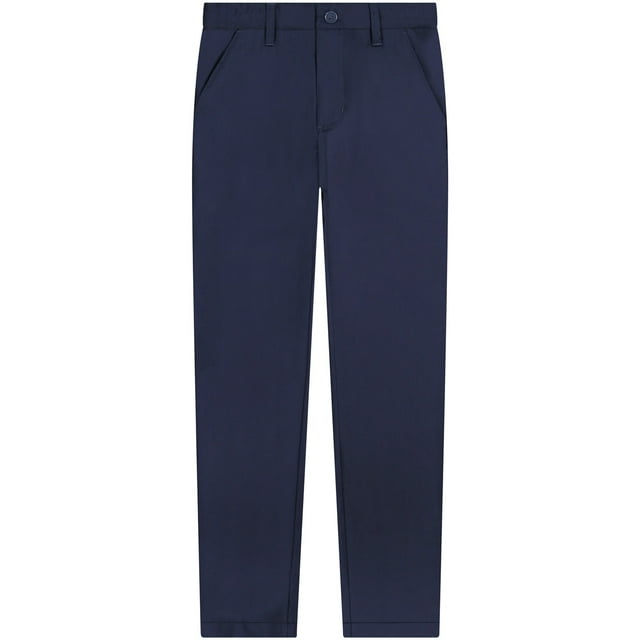 Buyless Fashion Pantalon Long Classique pour Garçons, Coupe Ajustée, Formel, devant Plat, Poly-Viscose - 20S1824-F-NVY-12