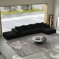 thumbnail image 5 of 162" Cloud Couch, Black Modern Upholstered Sectional Couches for Living Room, Free Combination L Shaped Sofa Set with 6 Pillows, Oversized Design, 5 of 19