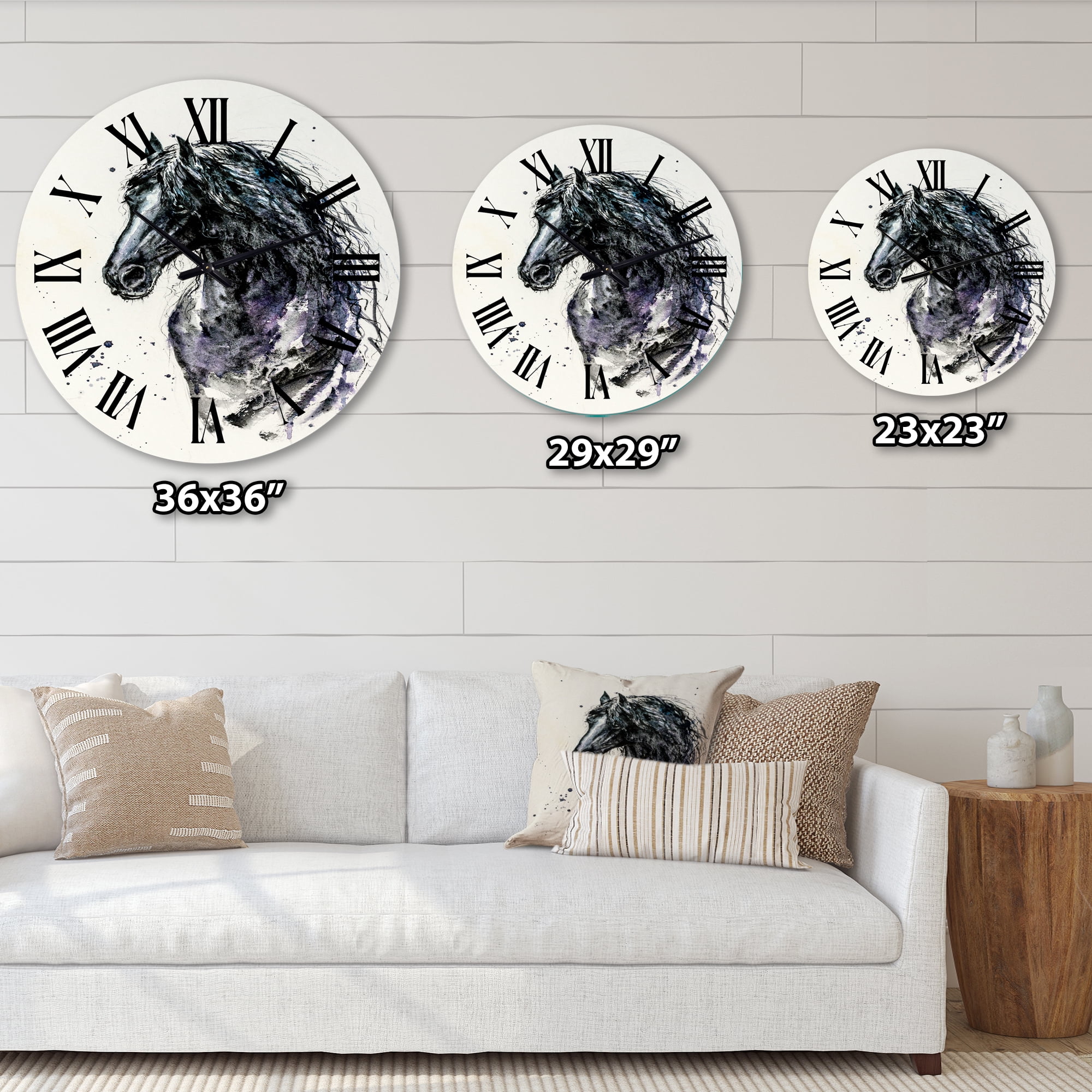 Designart 1 in Farmhouse Wall Clock