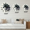 thumbnail image 4 of Designart 'Portrait Of Friesian Horse With Long Manes' Farmhouse Wall Clock, 4 of 5
