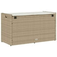 thumbnail image 5 of vidaXL Outdoor Storage Bench with Cushion Beige 100 cm Poly Rattan, 5 of 5