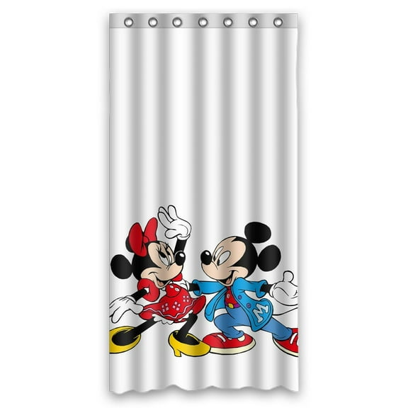 DEYOU Mickey Minnie Shower Curtain Polyester Fabric Bathroom Shower Curtain Size 36x72 inches