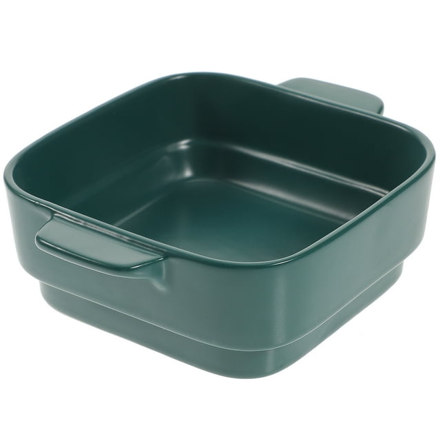 MasteelfCA 1Pc Ceramic Binaural Baking Tray Salad Fruit Bowl Rice Plate Cake Plate