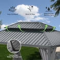 thumbnail image 6 of Domi 12' X 14' Permanent Gazebo Pavilion, Metal Hardtop Gazebo with Galvanized Steel Double Roof Canopy, Built-in Drainage Gutter, Curtain and Netting，Gray, 6 of 6