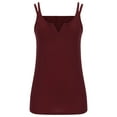 thumbnail image 3 of QLEICOM Women Casual Sleeveless V-Neck Loose Solid Pullover Blouse Tank Blouses Shirts Tops Wine 3XL, US Size 14, 3 of 5