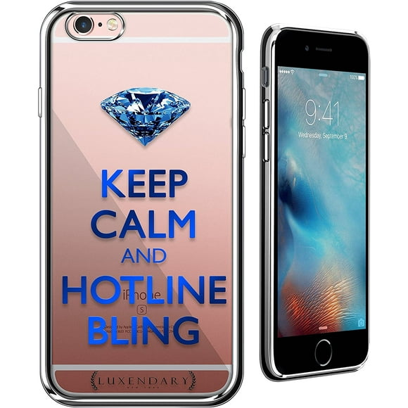 Keep Calm and Hotline Bling Étui de Designer Série Chrome Luxendary pour iPhone 6/6s avec Bordure Argentée