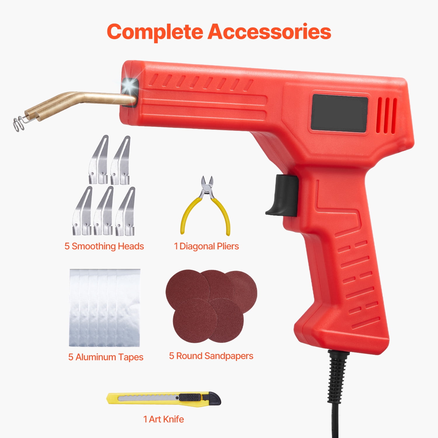 KFFKFF Polymer Fusion Tool, 100W Polymer Fusion Apparatus with 800 Hot Fasteners, Expert Hot Fastener Fusion Apparatus, Polymer Auto Fender Restoration Set with LED Illumination for Canoe, Playthings