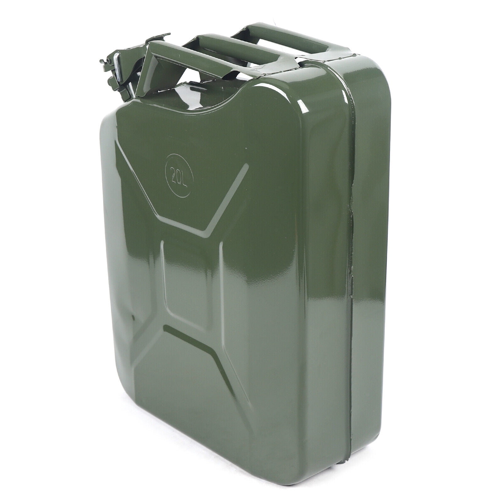 20L Vintage Green Metal Gas Can Fuel 5 Gallon Jeep Steel Green 20L (5 Gallon) 14.5" X 6.5" X 18" with Oil-out