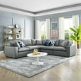 thumbnail image 2 of Sectional Sofa Set, Faux Vegan Leather, Grey Gray, Modern Contemporary Urban Design, Living Lounge Room Hotel Lobby Hospitality, 2 of 10