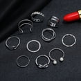 thumbnail image 3 of Womens Alloy Ring Set Pearl Retro Rings Fashion Jewelry Accessories Everyday Wearable Special Occasions Silver, 3 of 4