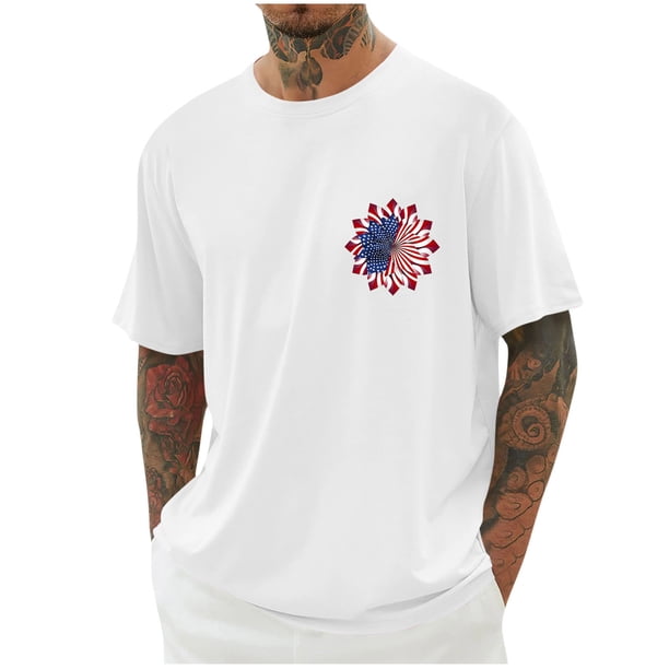 Tops para hombre, blusas y camisas de cuello redondo y manga corta para hombre, blusas casuales de cuello redondo con estampado de moda para hombre, blusas de cuello redondo y manga corta, camisas par