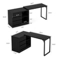 thumbnail image 2 of Tribesigns L-Shaped Computer Desk with Drawers and Shelves, Reversible Corner Office Desk with Storage Cabinet, Modern Study Writing Table for Home Office, Bedroom (Black), 2 of 9