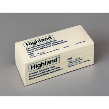 Highland Notes, 3 in. x 3 in., Yellow, 24 Pads/Pack - Walmart.com