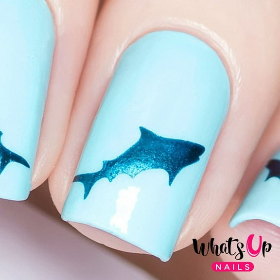 Whats Up Nails Shark Vinyl Stencils for Nail Art Design