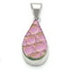 925 Sterling Silver Pink Dichroïque Glass Teardrop Pendentif Pendentif Collier – image 1 sur 5