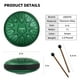 thumbnail image 2 of Tambor LEKATO de acero, 6 pulgadas, 11 notas con bolsa, color verde, 2 of 7