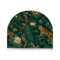 Yayeee Napkin Holder for Table Kitchen Paper Tissue Organization, Tiger and Peacock Pattern