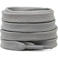 thumbnail image 1 of Solid Flat Shoelaces Hollow Thick Athletic Shoe Laces Strings 2 Pair, Light Gray 55"Inch (140CM), 1 of 7